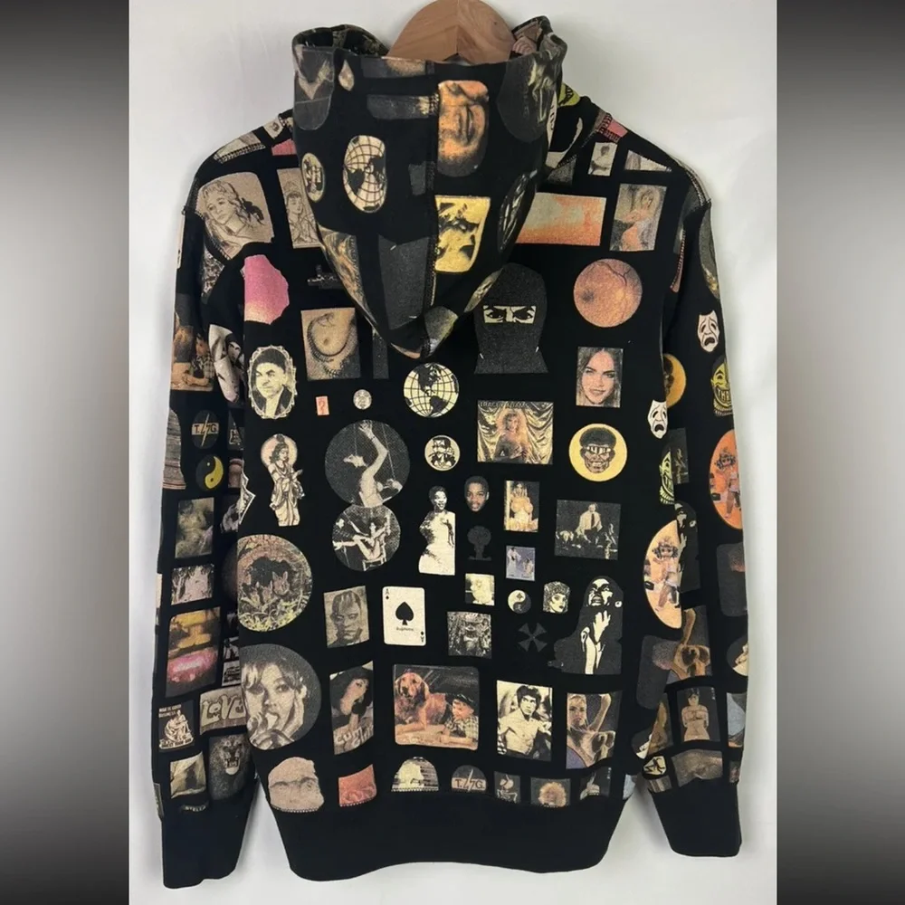 RARE Supreme Thrills All Over Print Hoodie Men’s S Black SS17 Playboi Carti - Picture 7 of 11